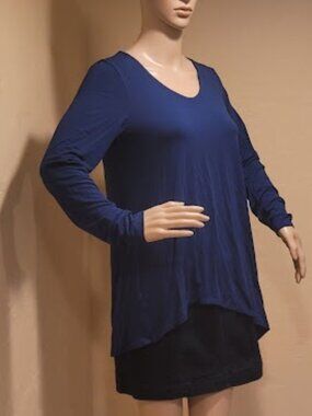 Asymmetrical Eileen Fisher Small Cobalt Blue Long Sleeve